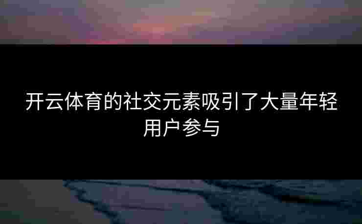 开云体育的社交元素吸引了大量年轻用户参与