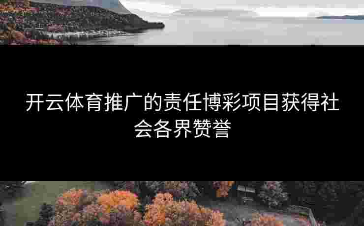 开云体育推广的责任博彩项目获得社会各界赞誉