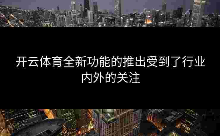 开云体育全新功能的推出受到了行业内外的关注